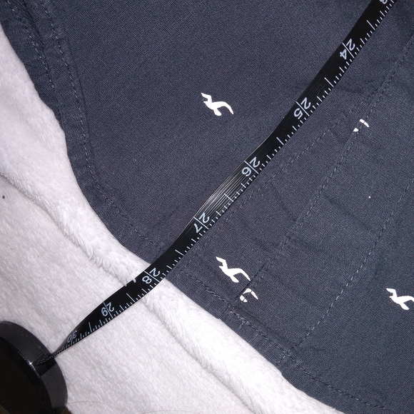 Hollister Shirt Mens M Navy Blue Epic Flex Stretch Button Down Preppy Y2K Cotton - Picture 6 of 10